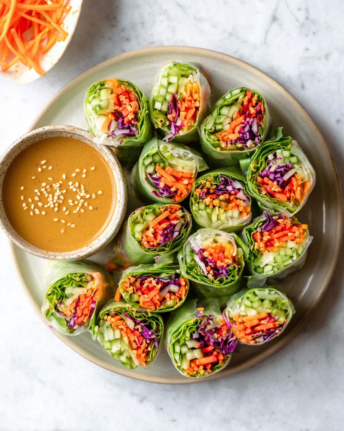 Vegetable Spring Rolls with Peanut Sauce - Image 3
