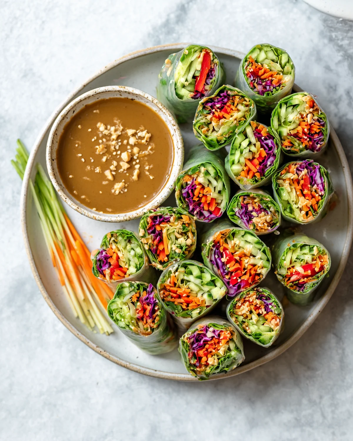Vegetable Spring Rolls with Peanut Sauce - Image 4