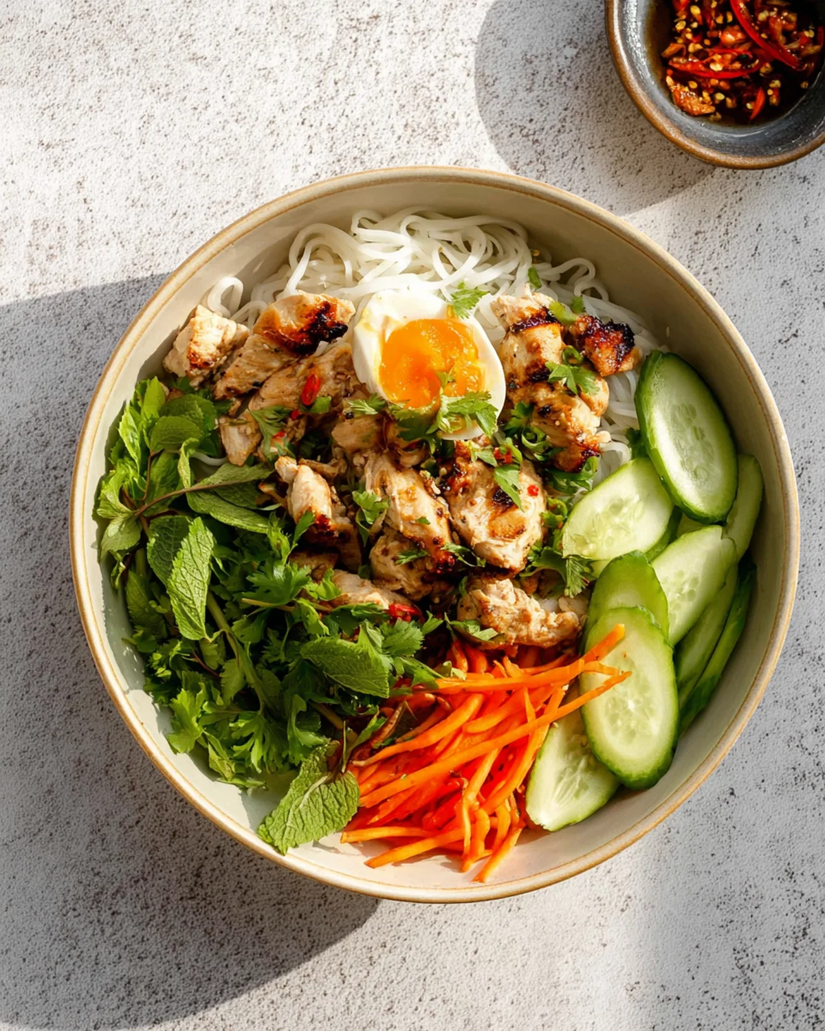Vietnamese Noodle Bowl with Chicken Recipe