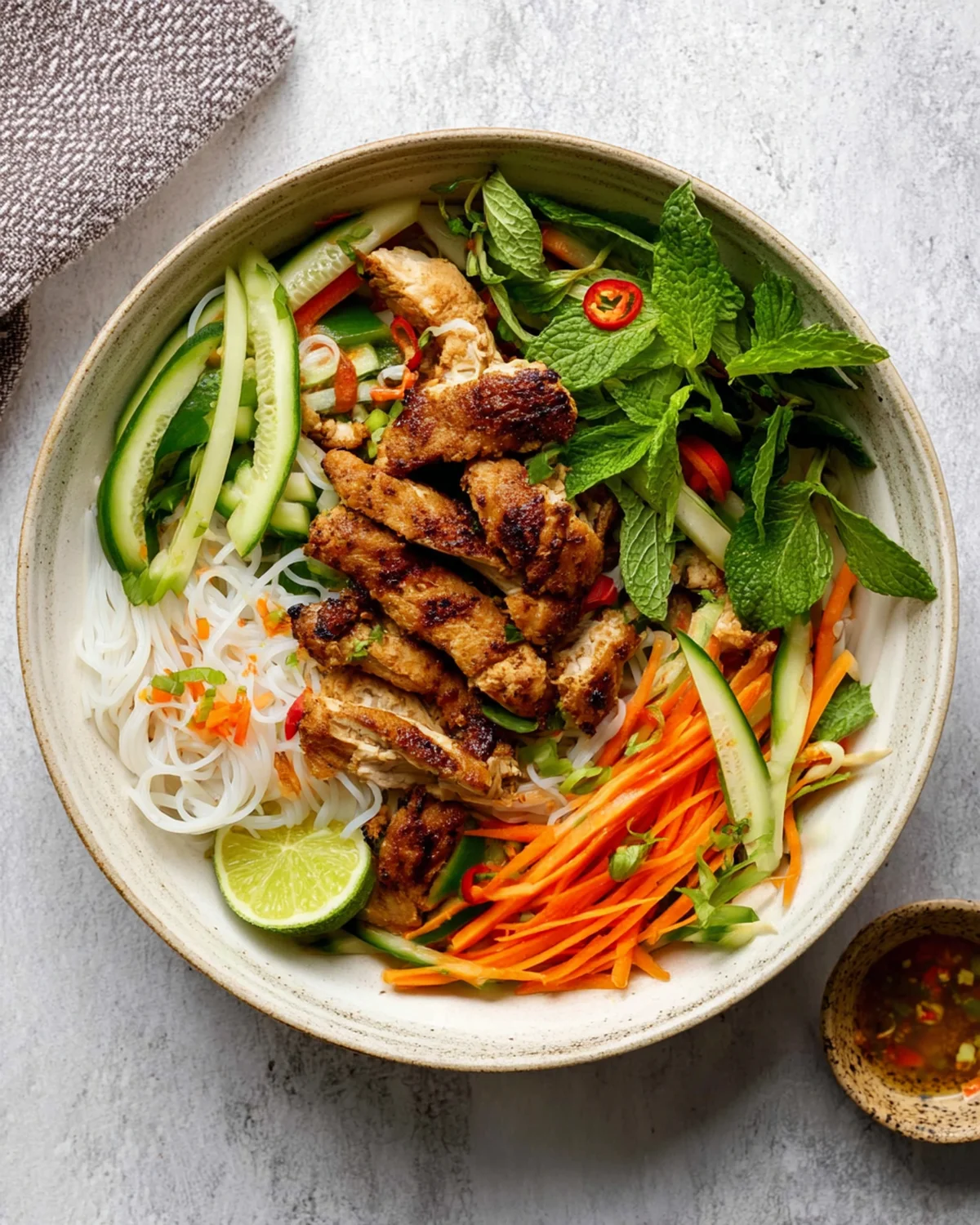Vietnamese Noodle Bowl with Chicken - Image 4