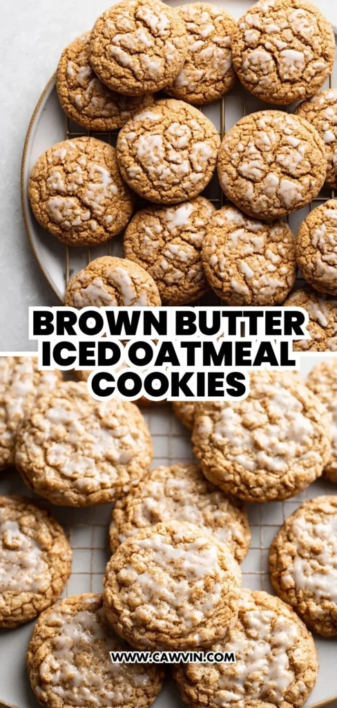 Brown Butter Iced Oatmeal Cookies 2 1 - Easy Peasy Recipes