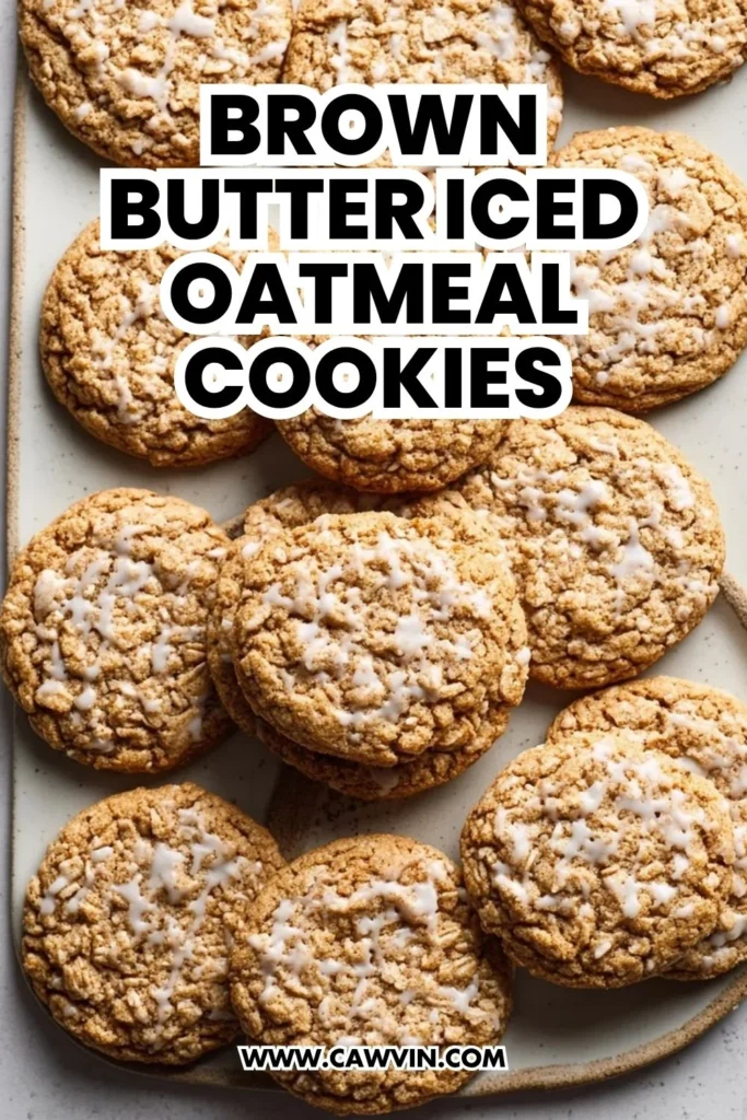 Brown Butter Iced Oatmeal Cookies - Easy Peasy Recipes