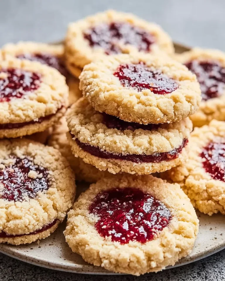 Buttery Raspberry Crumble Cookies with a Sweet Jam Filling Recipe