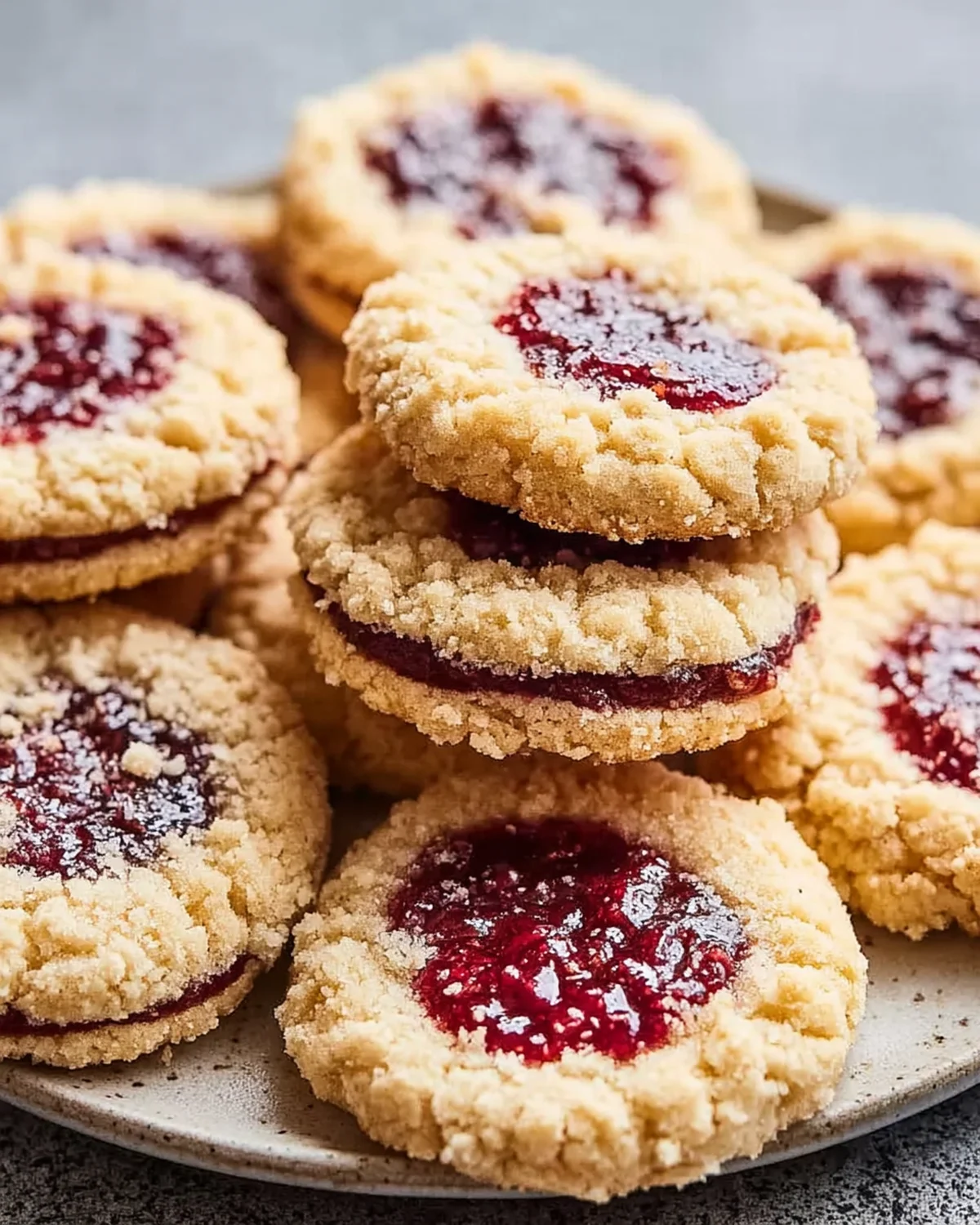 Buttery Raspberry Crumble Cookies with a Sweet Jam Filling Recipe