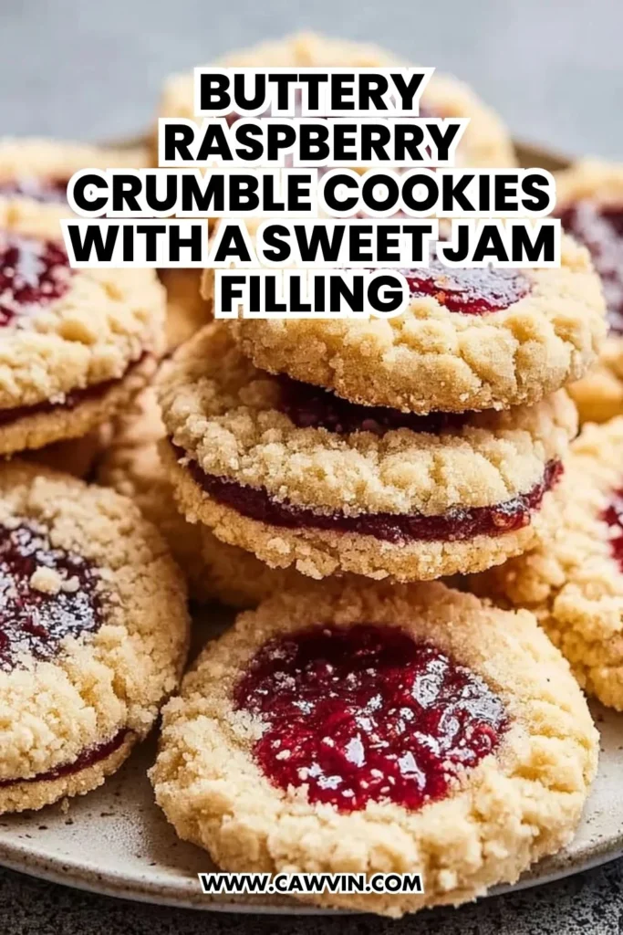 Buttery Raspberry Crumble Cookies with a Sweet Jam Filling - Easy Peasy Recipes