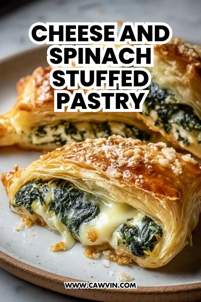 Cheese and Spinach Stuffed Pastry - Easy Peasy Recipes