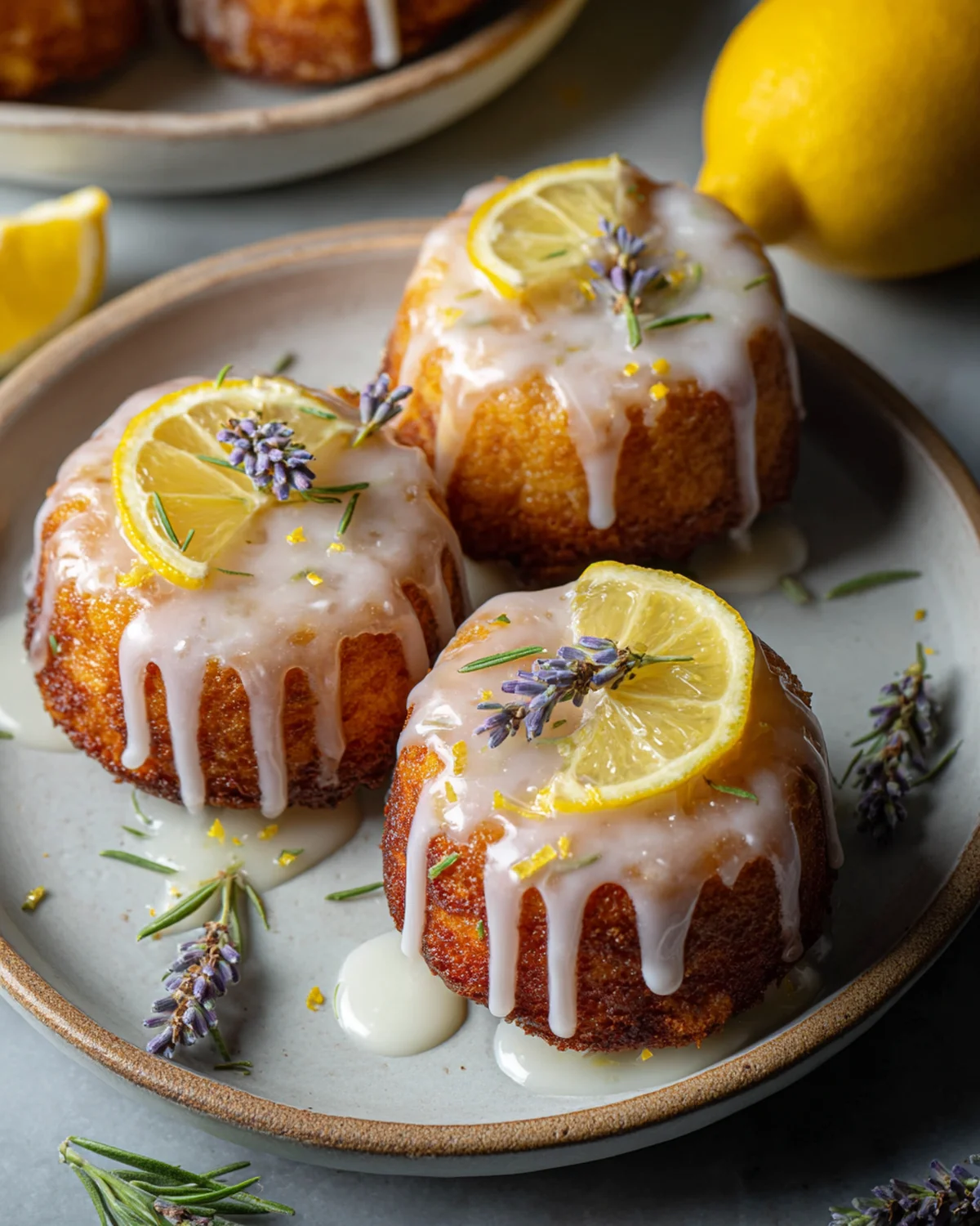 Mini Lemon Cakes with Lavender Glaze Recipe