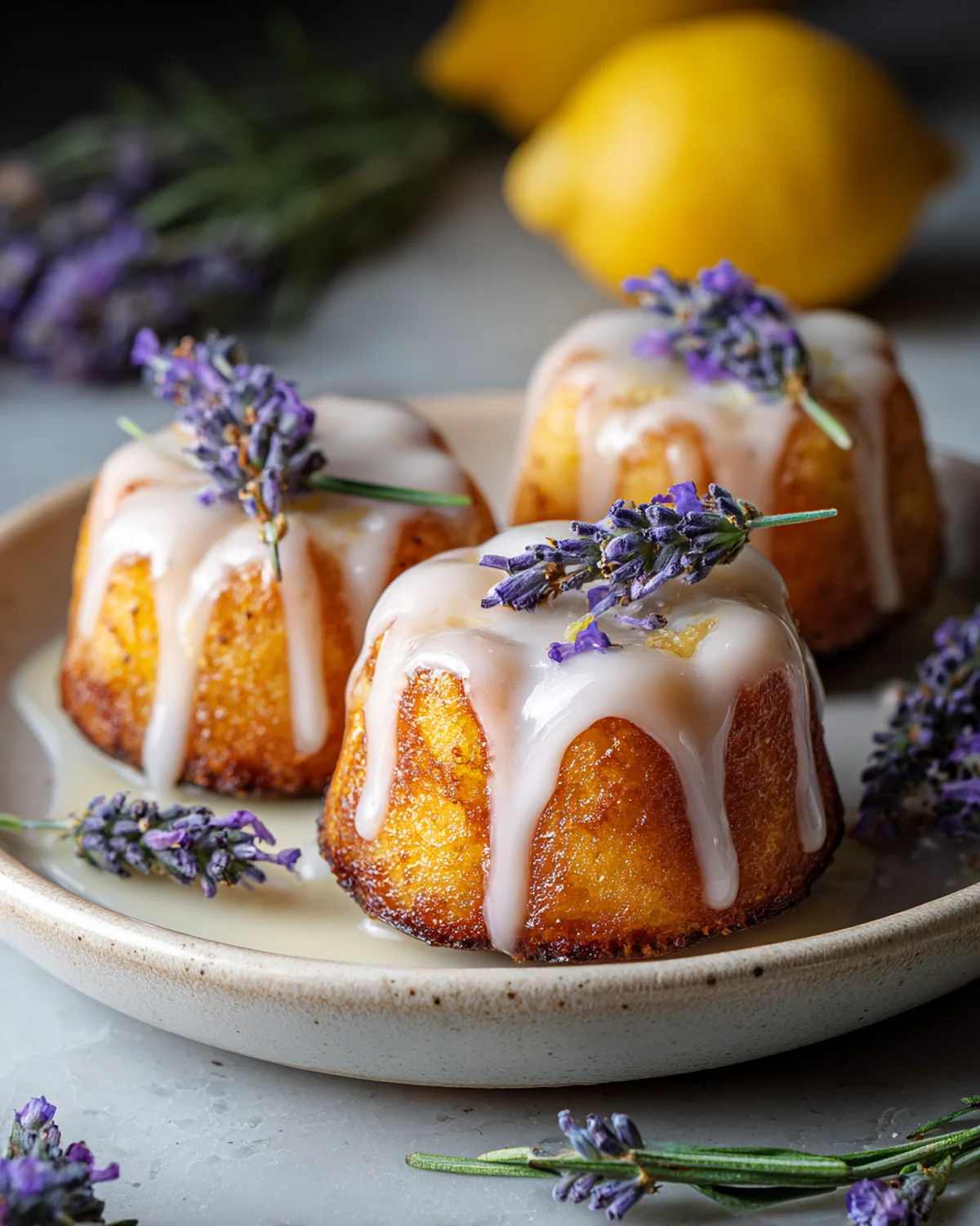 Mini Lemon Cakes with Lavender Glaze - Image 2