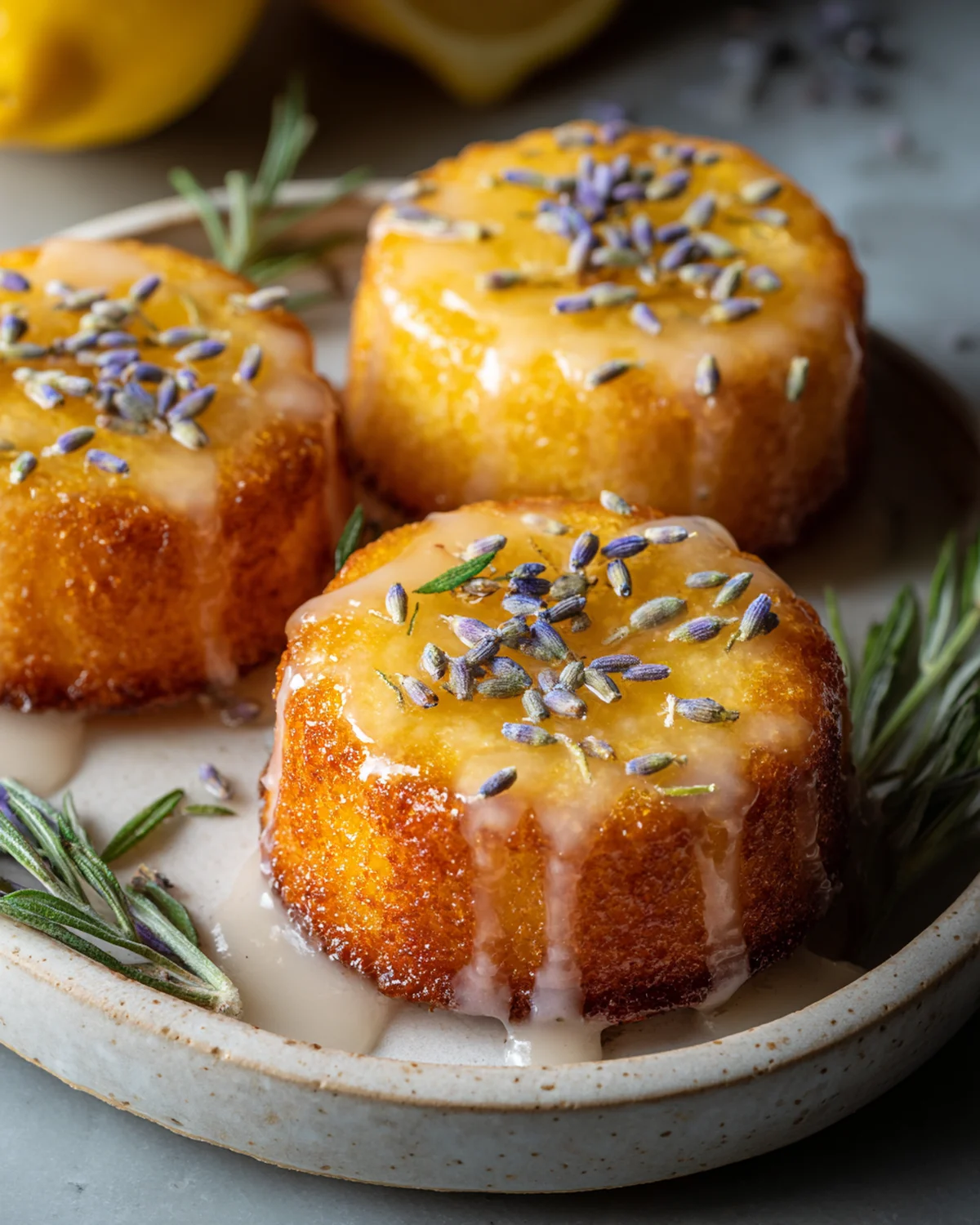 Mini Lemon Cakes with Lavender Glaze - Image 3