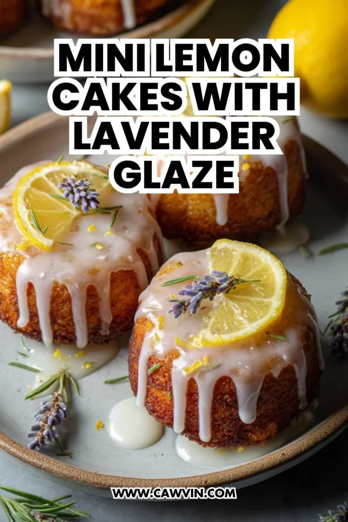 Mini Lemon Cakes with Lavender Glaze - Easy Peasy Recipes