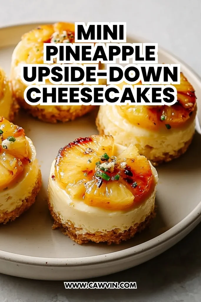 Mini Pineapple Upside Down Cheesecakes - Easy Peasy Recipes
