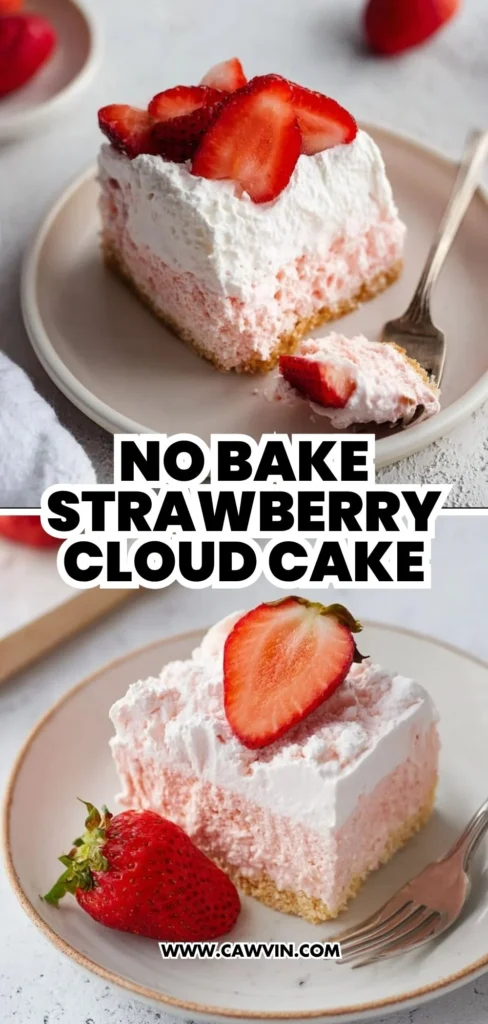 No Bake Strawberry Cloud Cake 2 1 - Easy Peasy Recipes