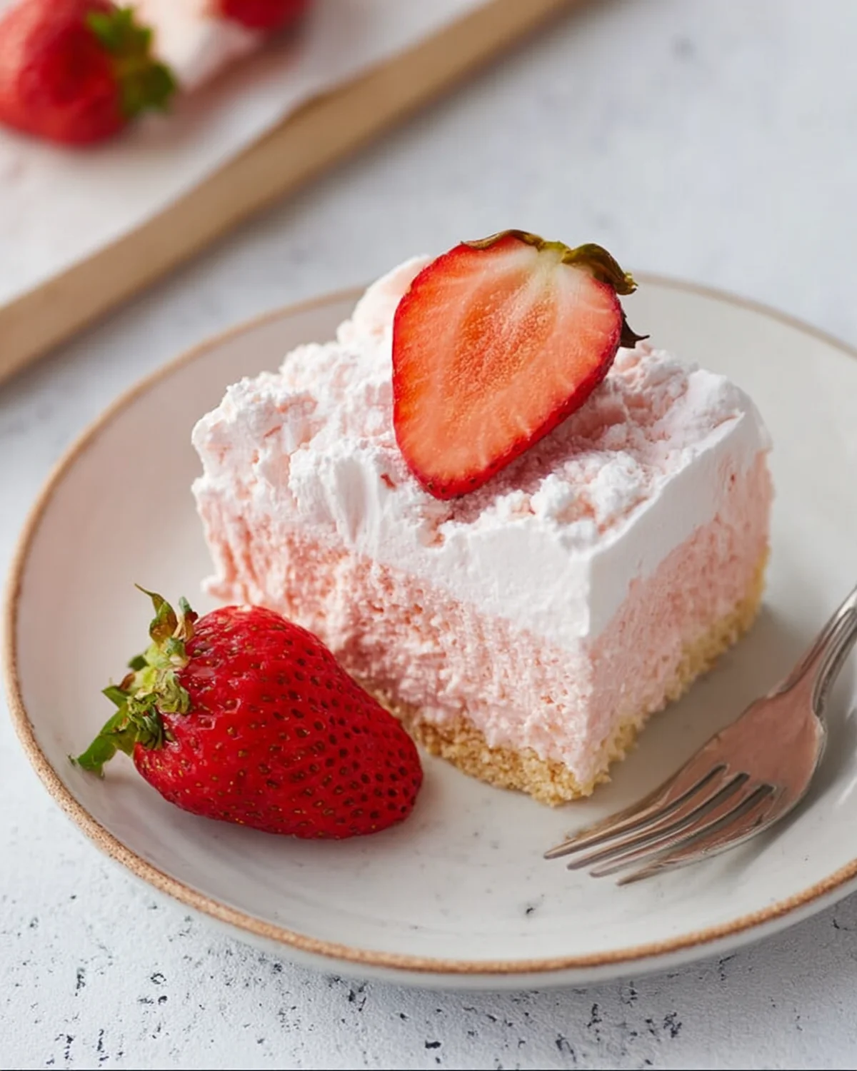 No Bake Strawberry Cloud Cake - Image 3