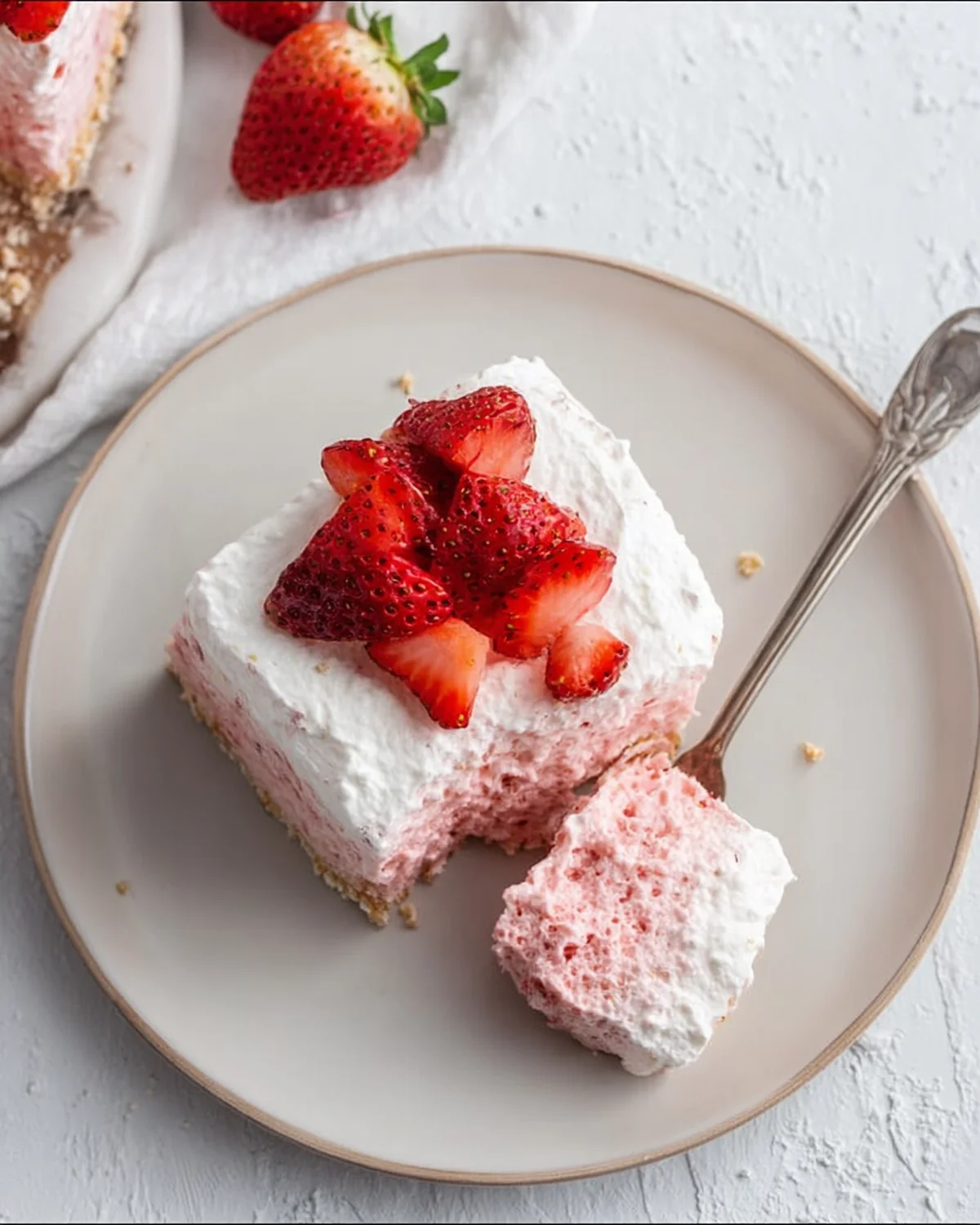 No Bake Strawberry Cloud Cake - Image 4