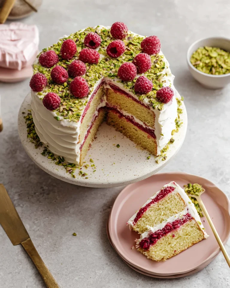 Raspberry Pistachio Cake Recipe