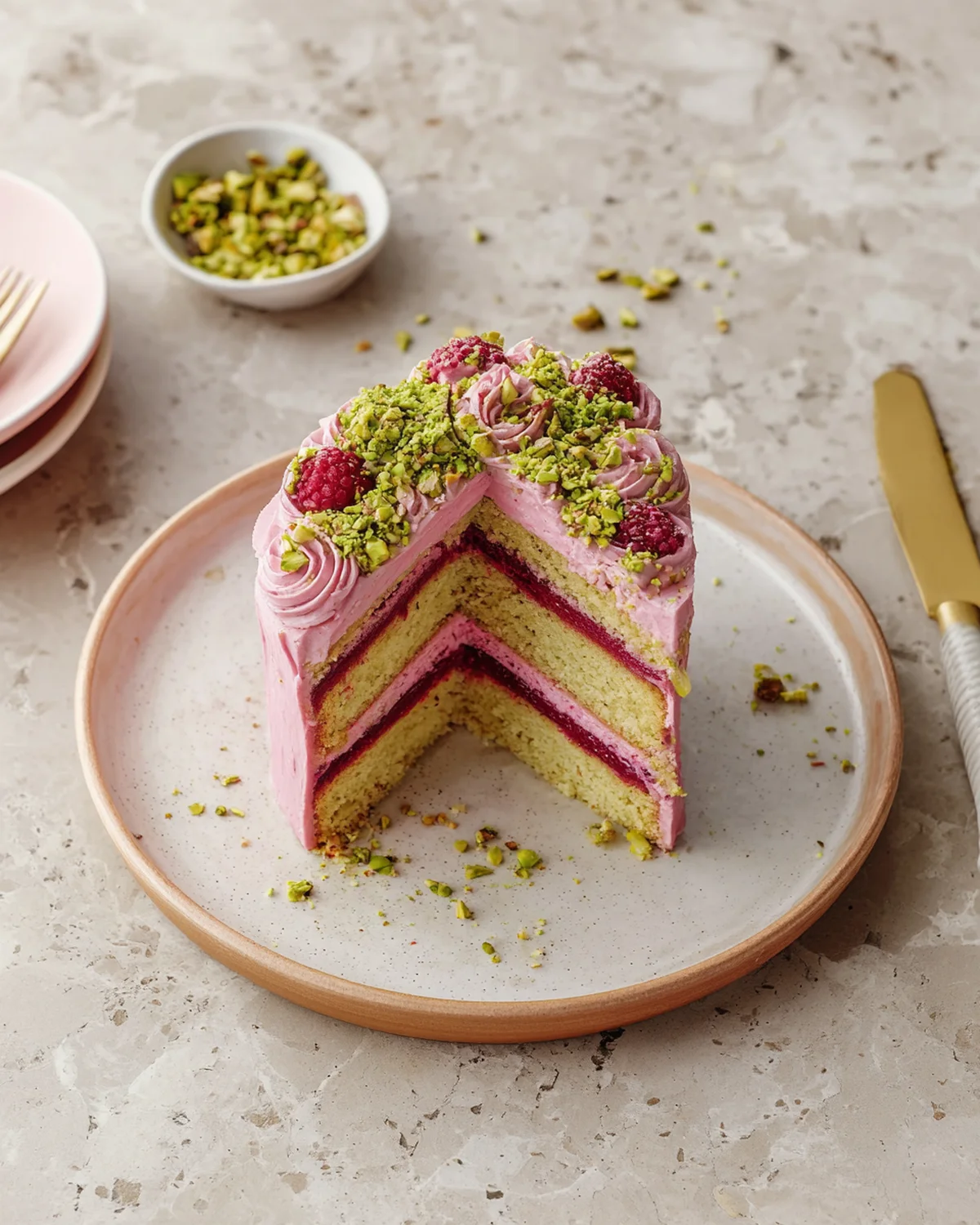 Raspberry Pistachio Cake - Image 3