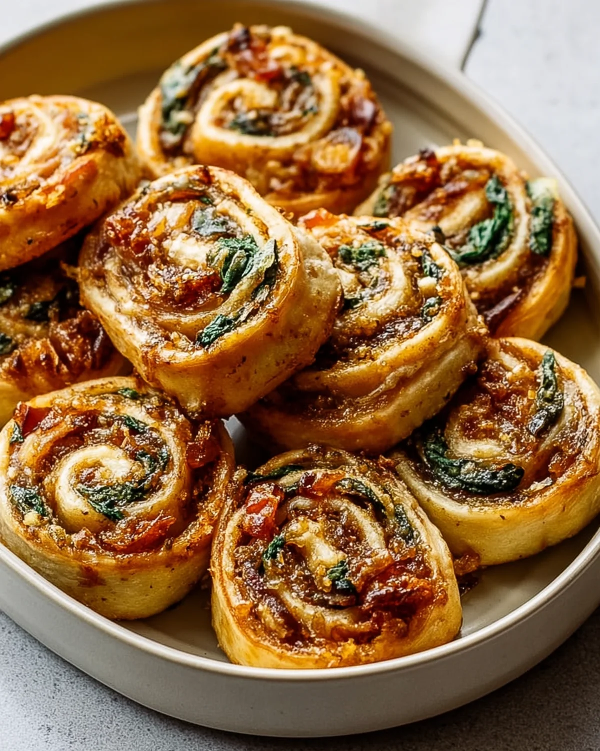 Vegan Caramelized Onion and Spinach Pizza Rolls - Image 3